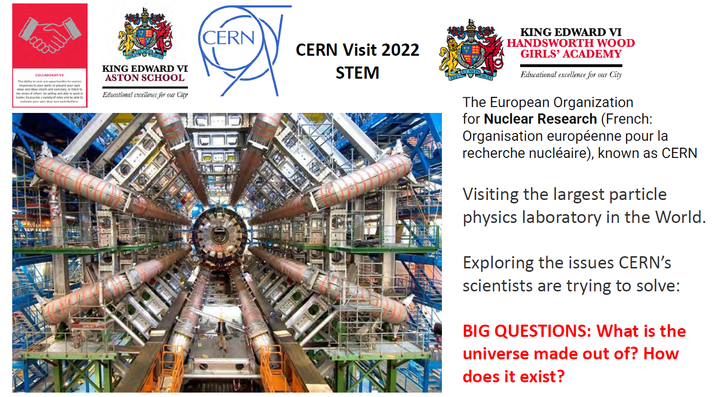 CERN Visit 2022 STEM King Edward VI Handsworth Wood Girls Academy