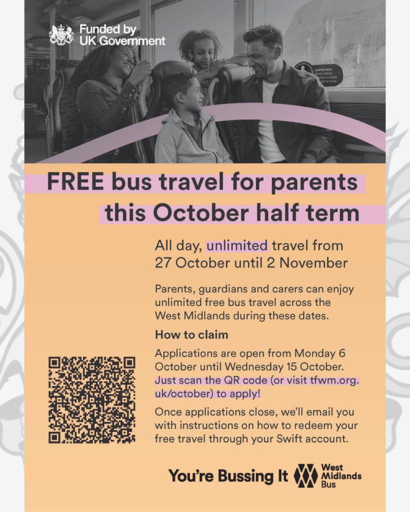 Free Bus Travel October Half Term